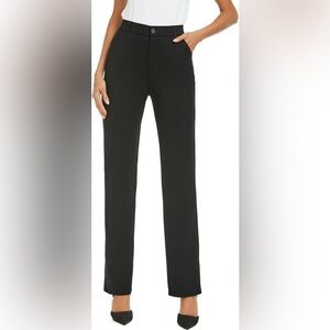 ICHOSY Dress Pants Size 14 Black Stretch Straight Leg Work Office NWT
